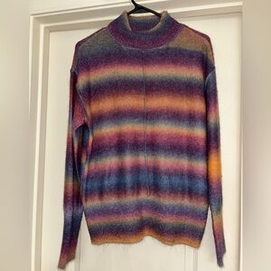 beachlunchlounge Vibrant Striped Turtleneck Sweater